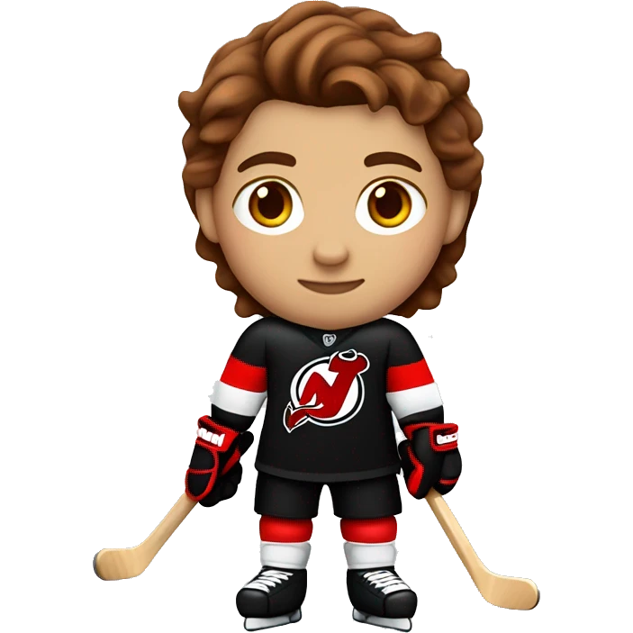 new jersey devils hockey player white with brown flowy hair  emoji