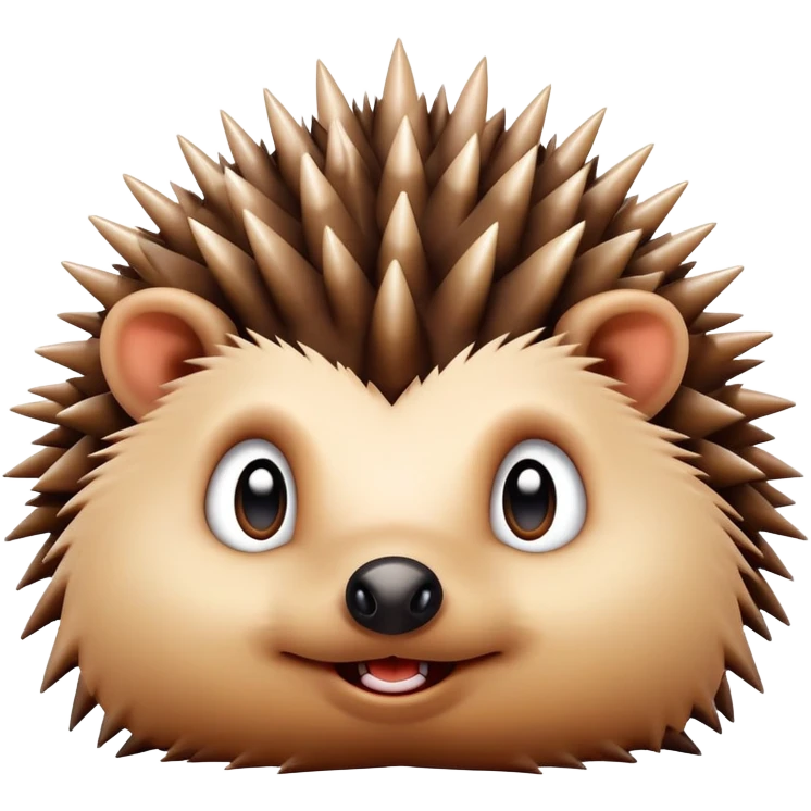 cute hedgehog grimacing with spikes slightly raised emoji