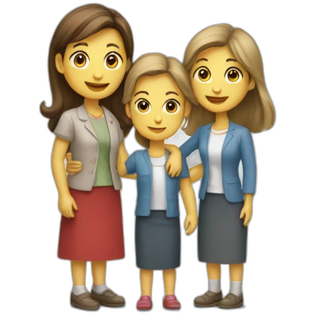 un pere, une mère et leur 2 filles emoji