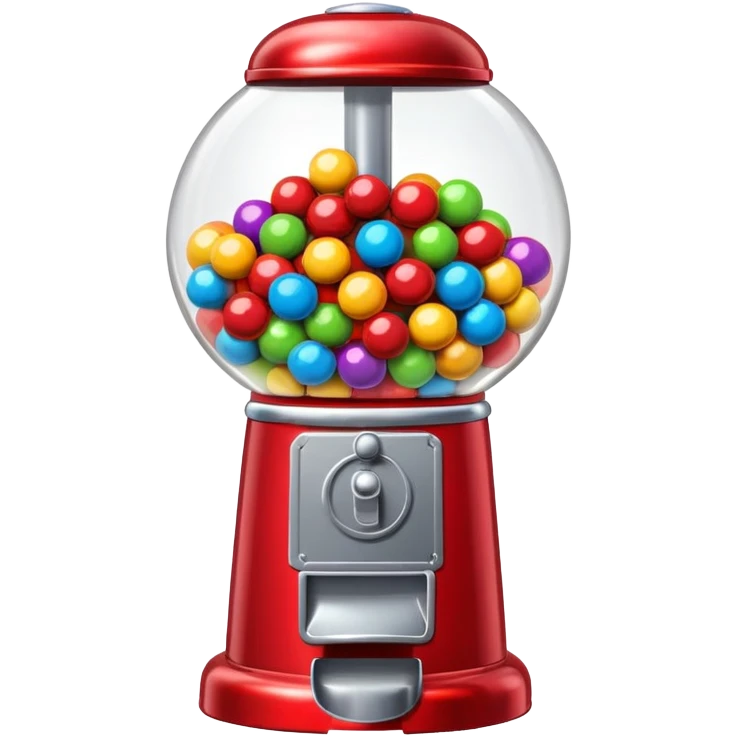 Red Bubblegum machine with multicolored gumballs emoji