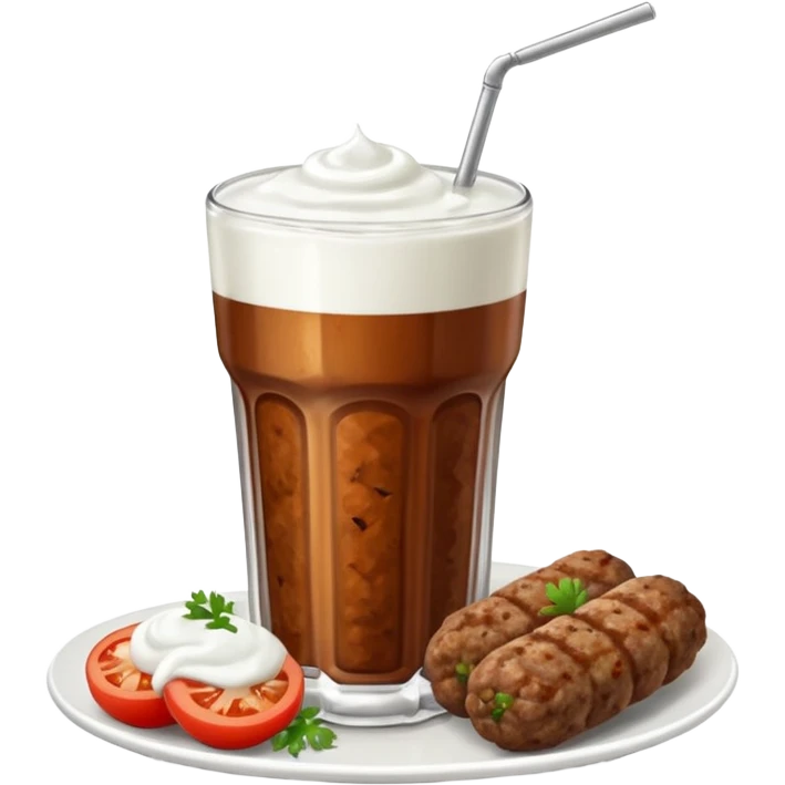 Çiğ köfte ayran emoji