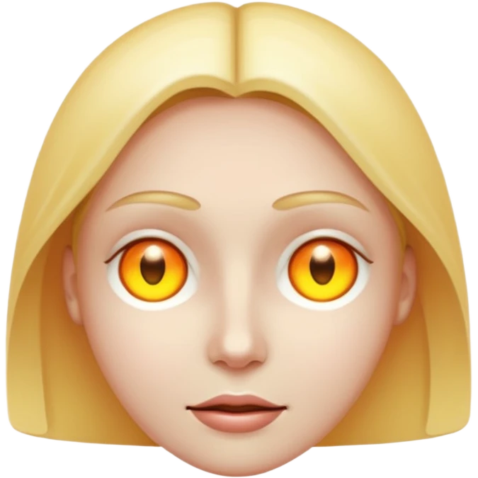 face with glowing eyes, techy look, AI emoji, apple style emoji