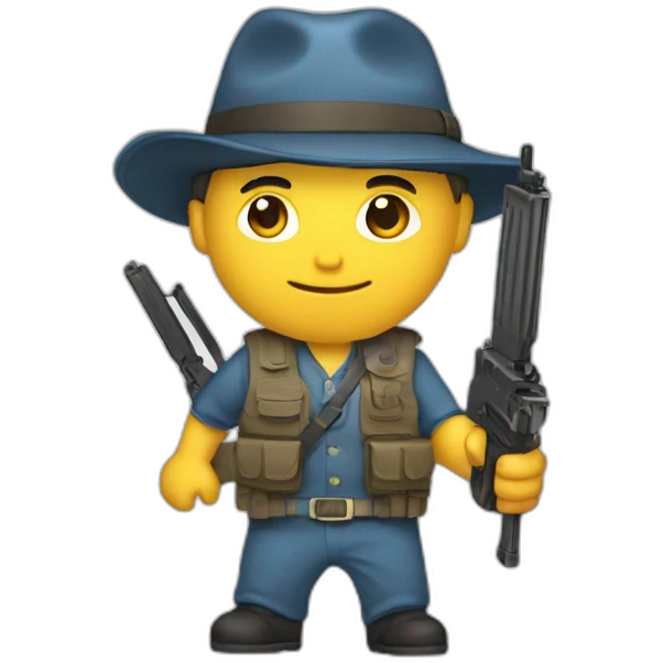 Un homme pointant une arme emoji