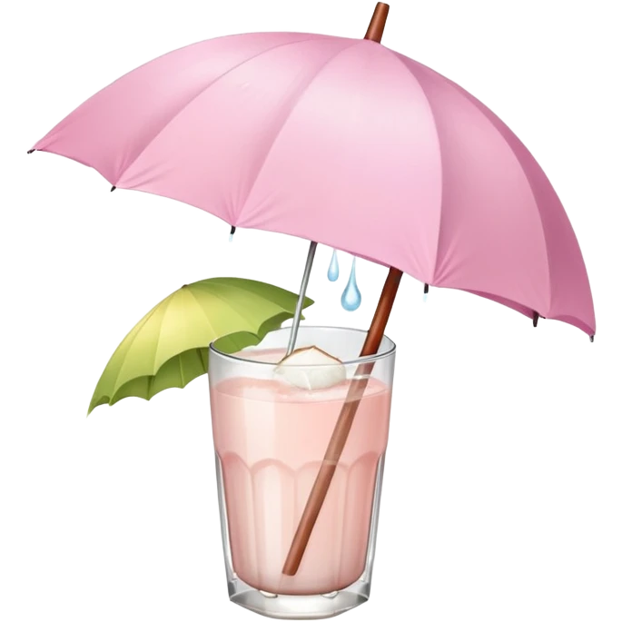 coconut drink with light pink umbrella emoji