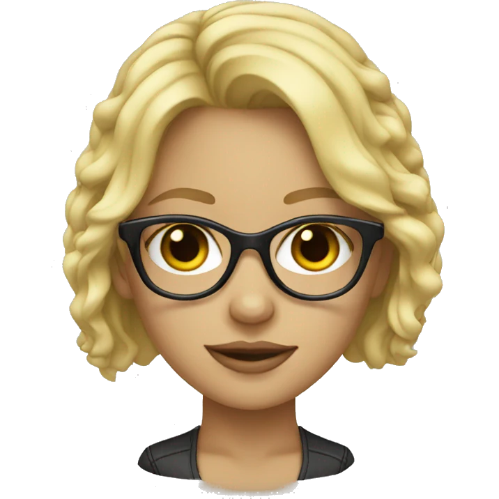 blonde girl with black glasses emoji