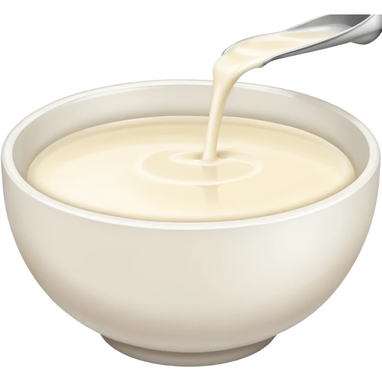white bowl filled with milk, simple, clear emoji