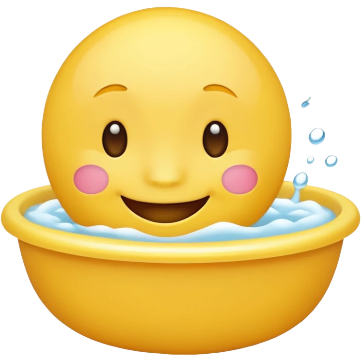 Yellow emoji that wants a bath emoji