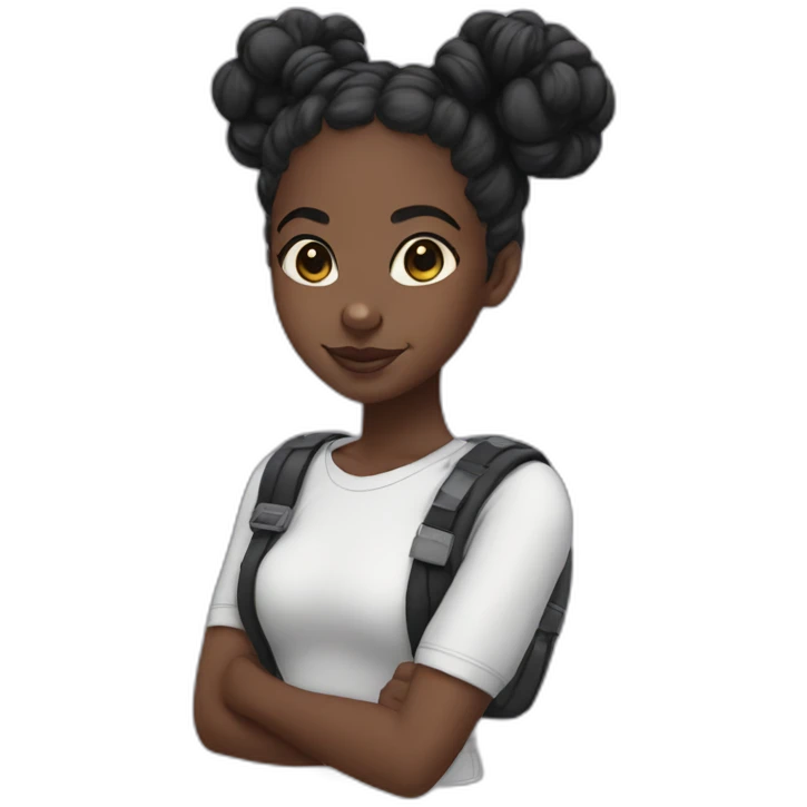 black girl space buns emoji