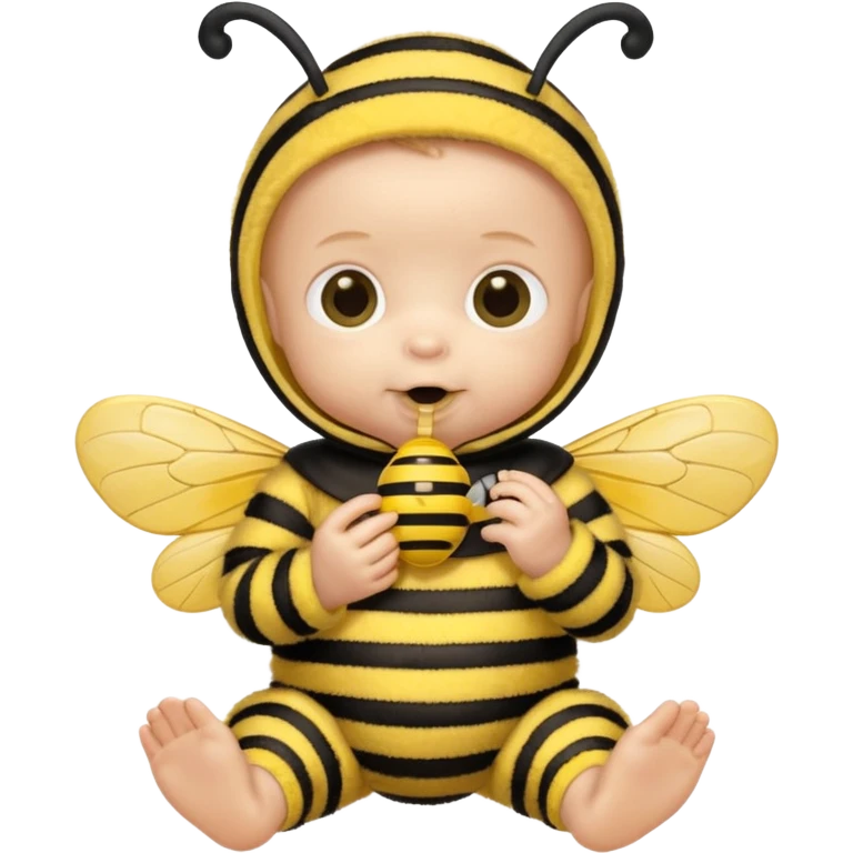  baby boy with pacifier dressed as a bee emoji