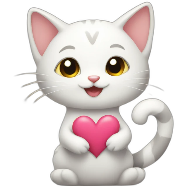 Thankful cat making a heart with its paws emoji