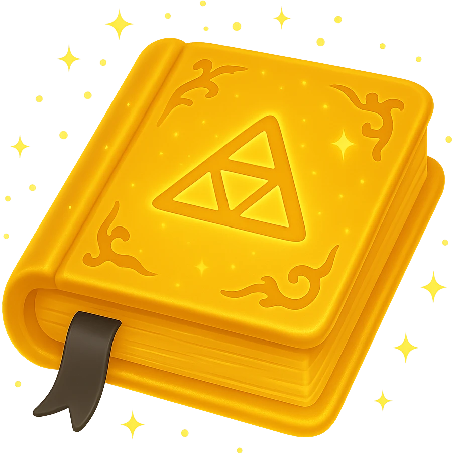Create a mystic yellow book that looks magical, glowing, and enchanted with subtle sparkles and no flames. Render it in the style of apple emojis with no background. emoji