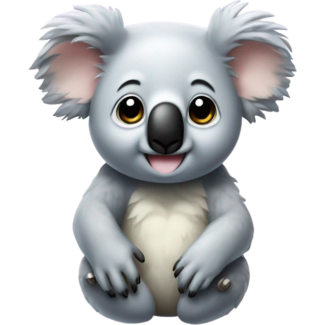 Koala with puff clouds and sparkles in the air emoji