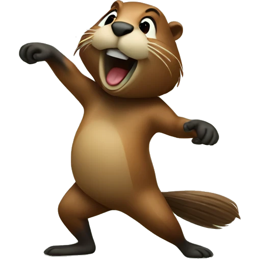 The beaver is dancing emoji