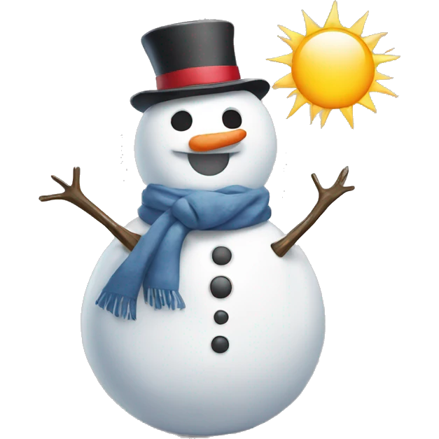 Snowman in love + sun  emoji