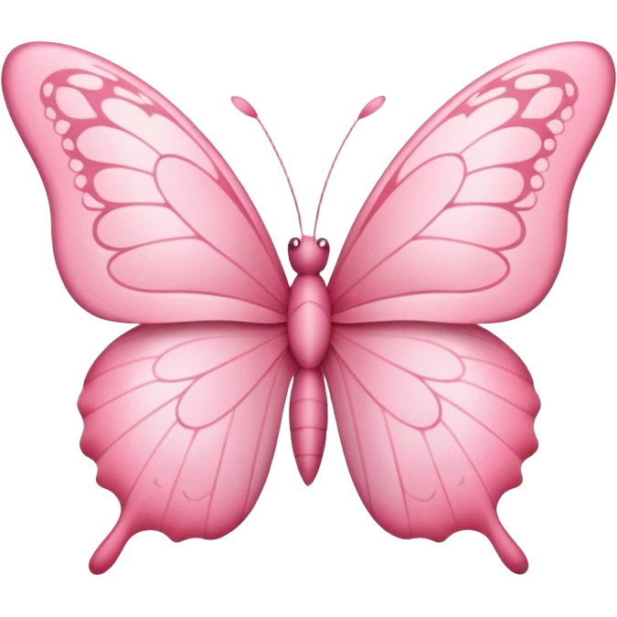 pink butterfly emoji, side view, delicate details, apple style emoji