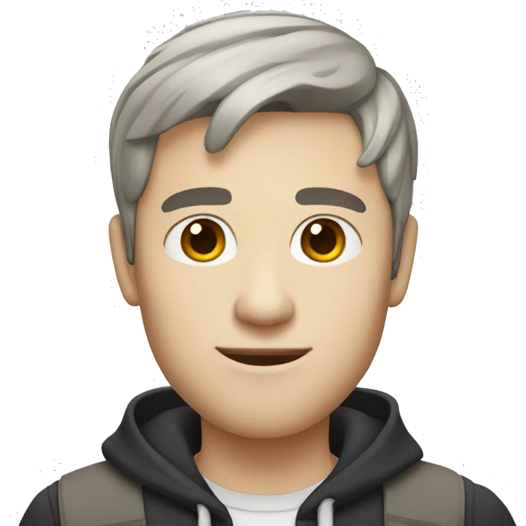 Guy with a white skin and medium-short brown hair emoji