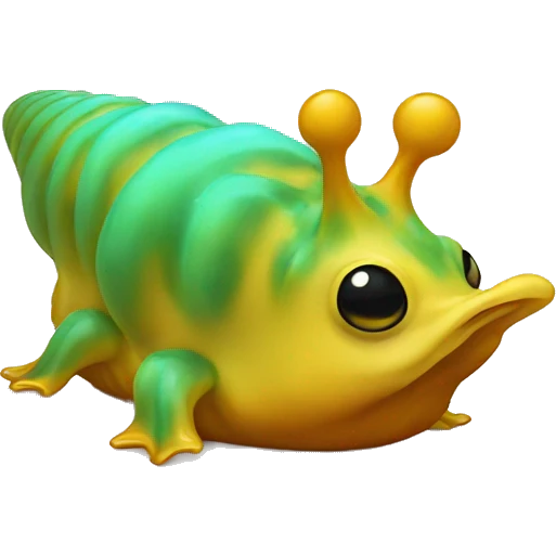 Sea slug on cardinal bird emoji