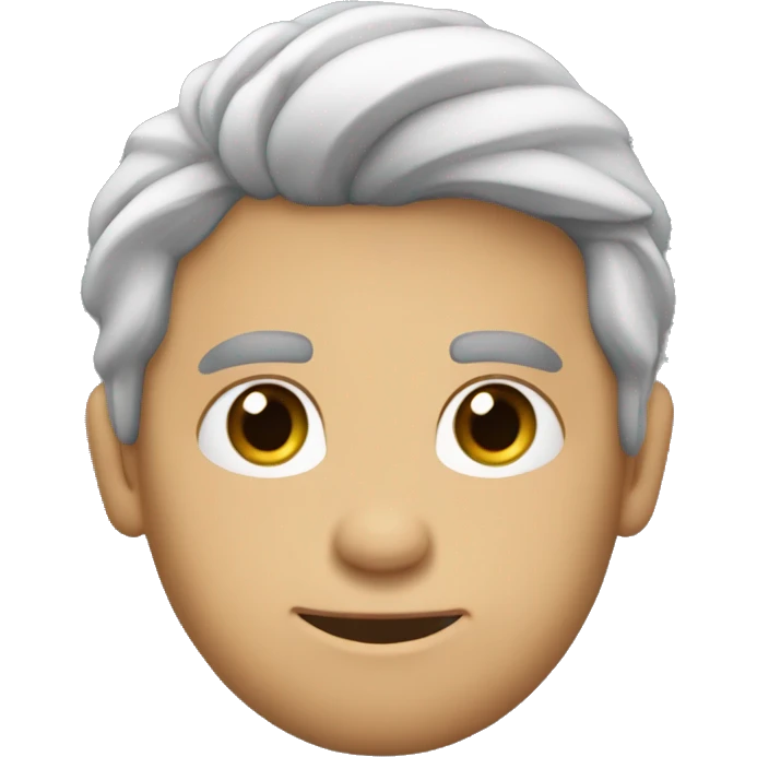 Menino moreno com cabelo baixo apontando pra si emoji