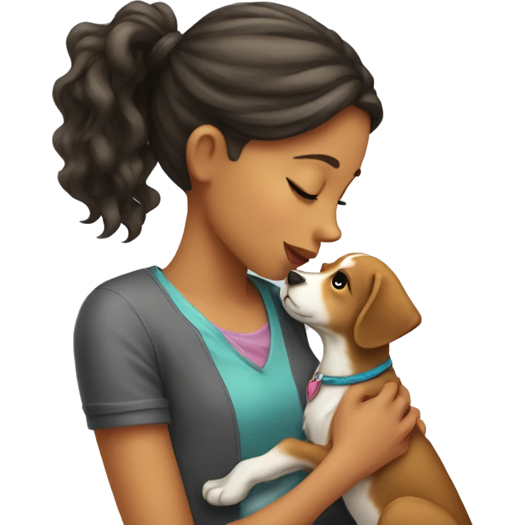 Girl kissing dog emoji