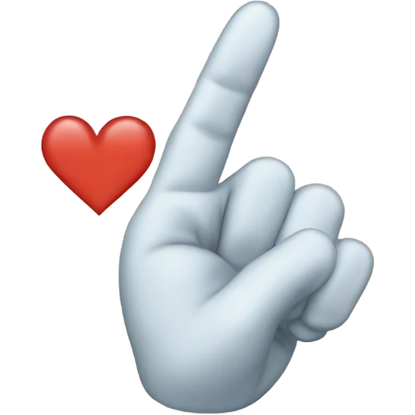fingerheart made of thumb and middle finger overlapping emoji