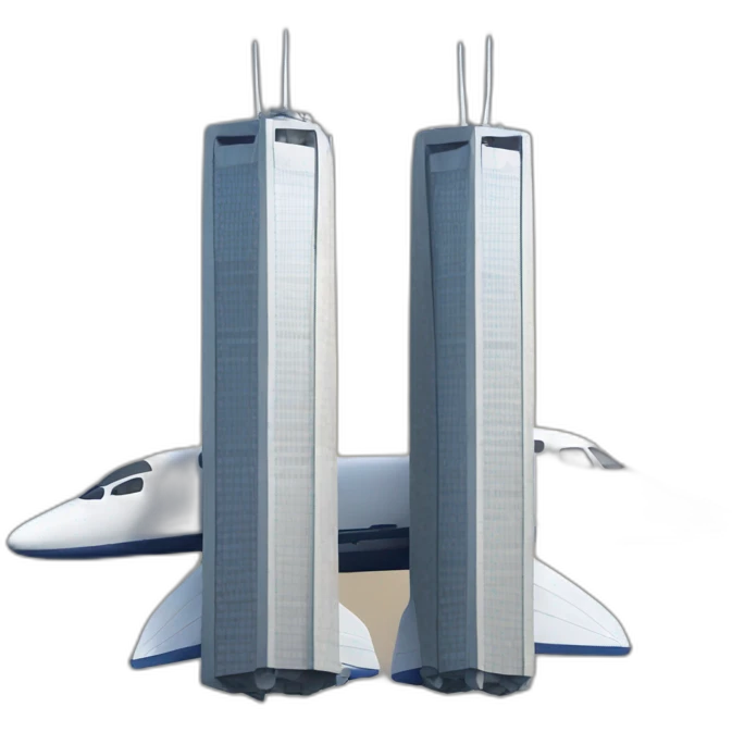 Plane and twin tower emoji