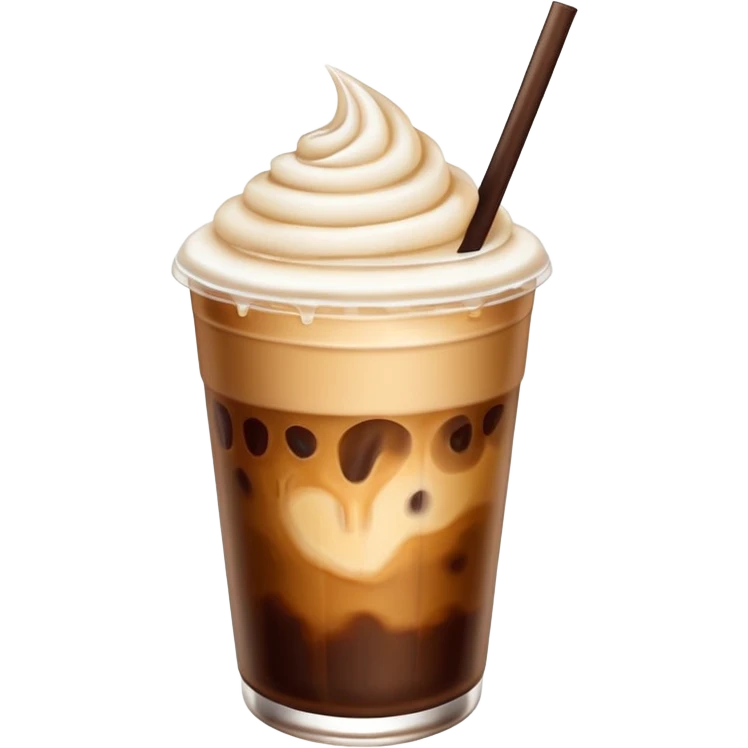 iced coffee with cold foam. emoji