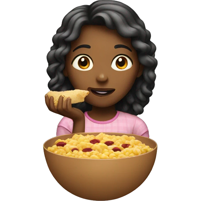 Girl eating emoji