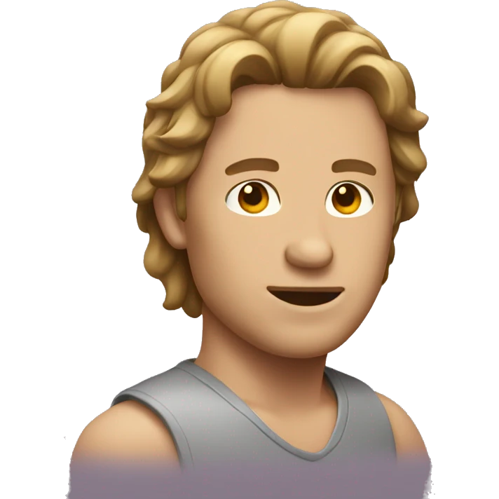 Men with mullet and short brwon hair emoji