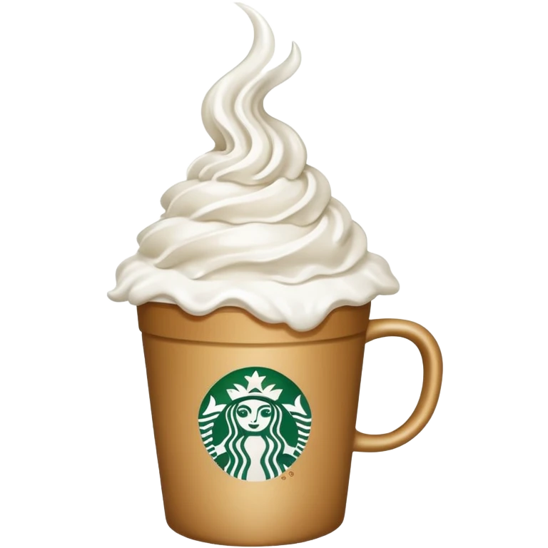 Starbucks cup with whip cream emoji