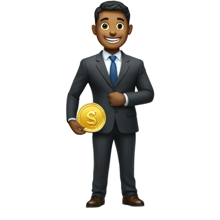 happy business man saving money emoji