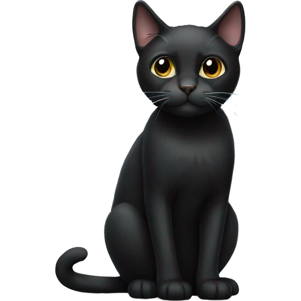 Black cat with white chin emoji