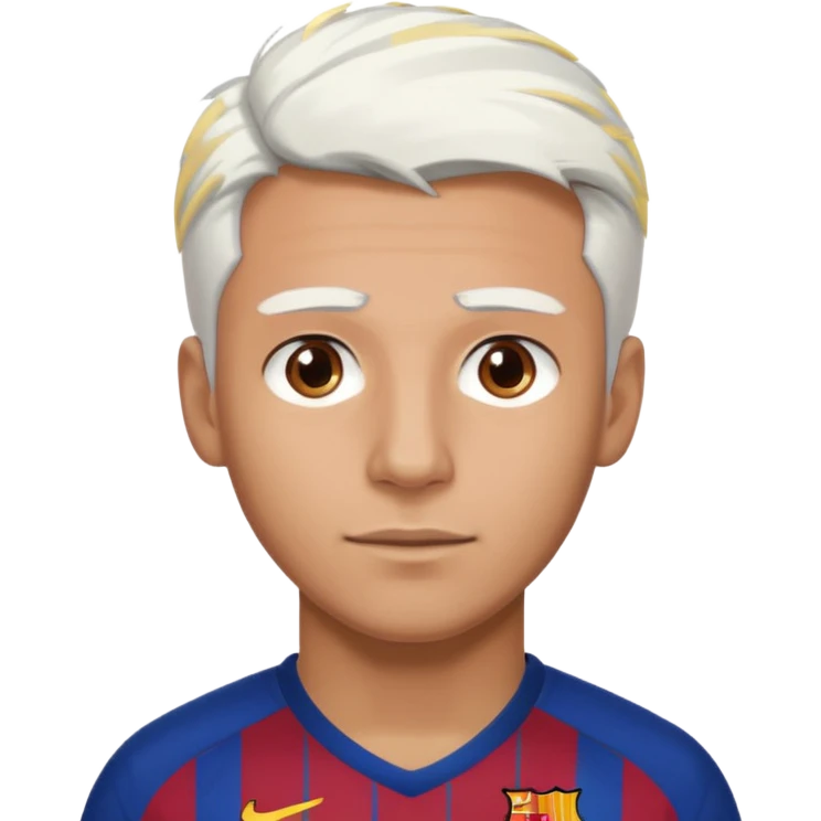 araujo футболист с белыми волосами и коричневыми   в футболке барселоны emoji