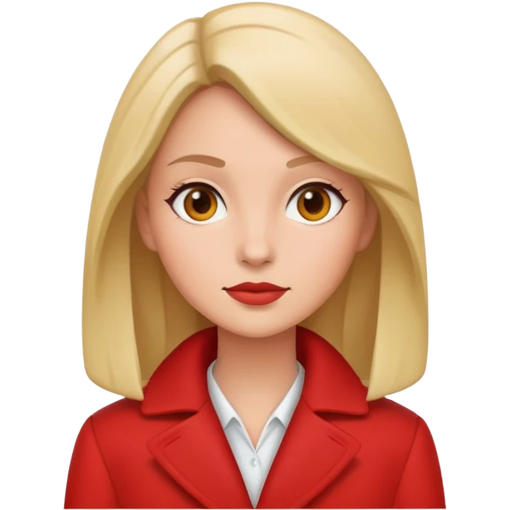 Self defense woman with red coat emoji