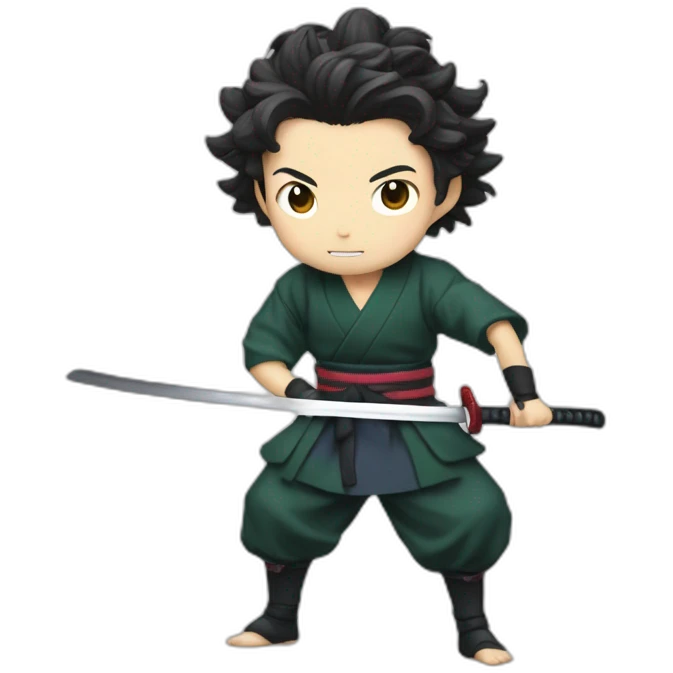 TANJIRO KAMADO HOLDING A KATANA emoji