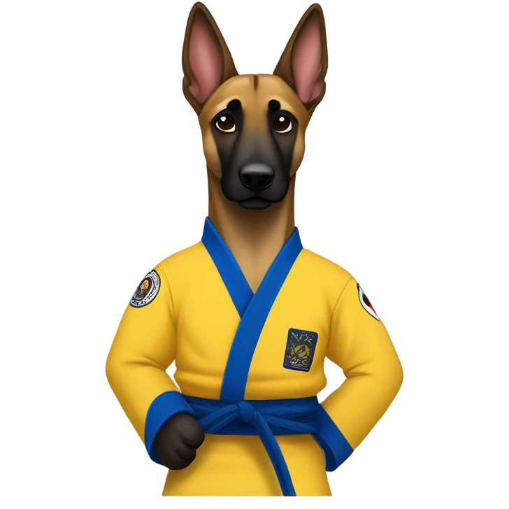 Belgian malinois wearing jiujitsu gi emoji