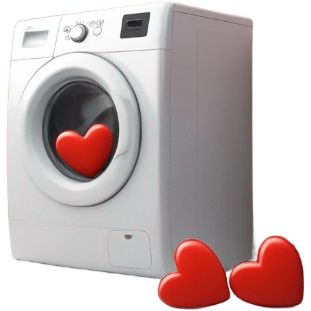 Kissing smiley face with a washing machine emoji
