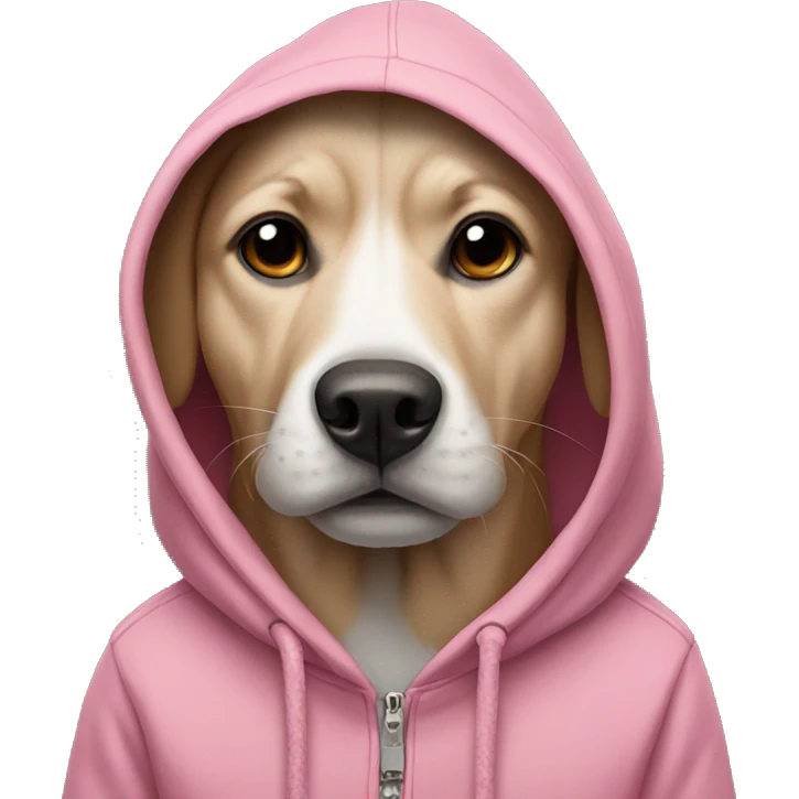 Dog wearing a hoodie emoji