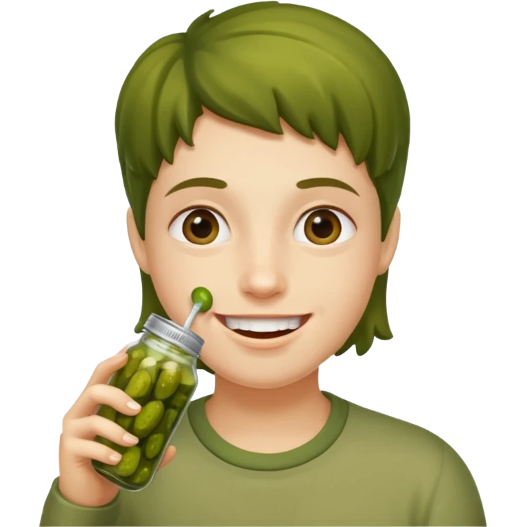 human drinking pickles emoji