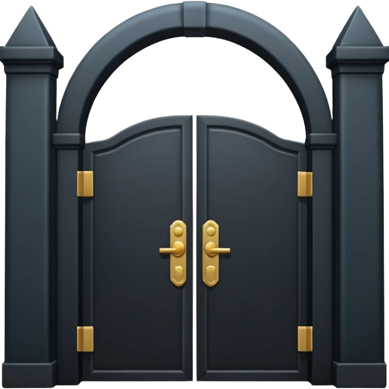 iOS emoji, minimal dark gate, sealed door, flat design emoji