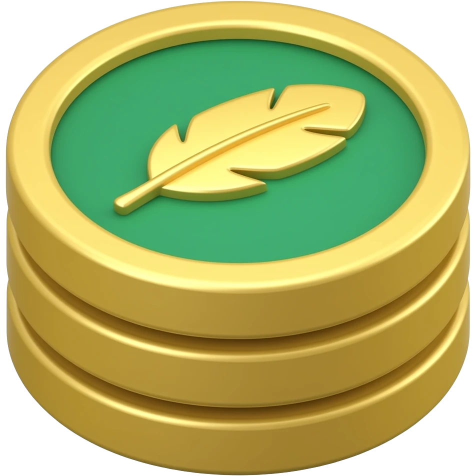 3D isometric stacked coins icon, engraved feather symbol.
Minimalist professional style, emerald green & gold accents.
Soft studio lighting, 8k Octane render, ray-tracing detail.
Isolated on white background, premium literary aesthetic --v 6.0 emoji