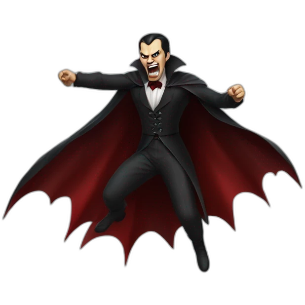 angry dracula falling down hyperrealistic emoji