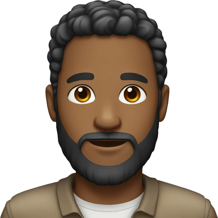light brown skin, long beard,short hair emoji