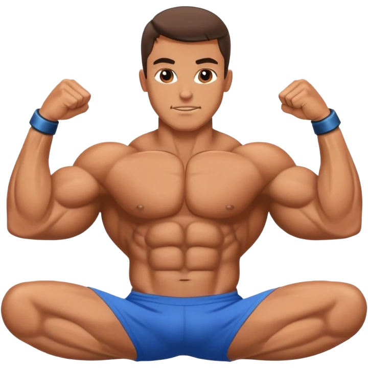bodybuilder laying down abs exercise emoji