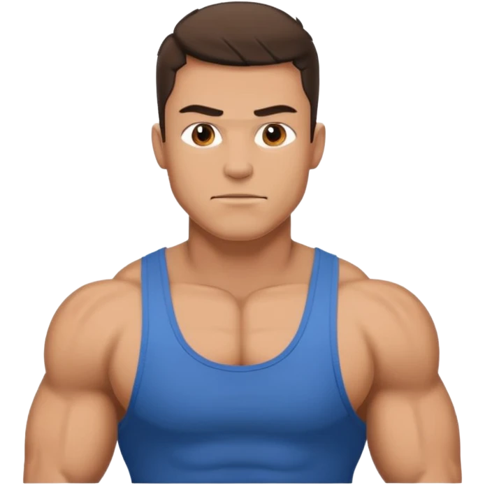 a muscle guy with tank top emoji