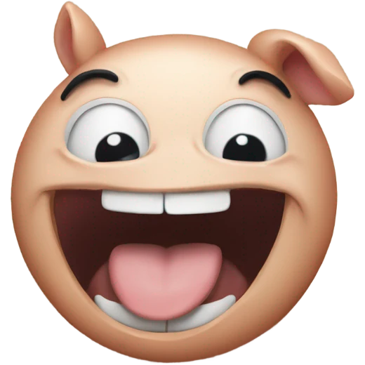 And evil pork chop laughing  emoji
