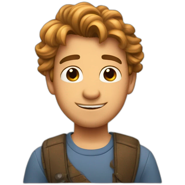 imágen al estilo de Disney Pixar de un chico rubio con pelo liso, blanco, con pecas  emoji