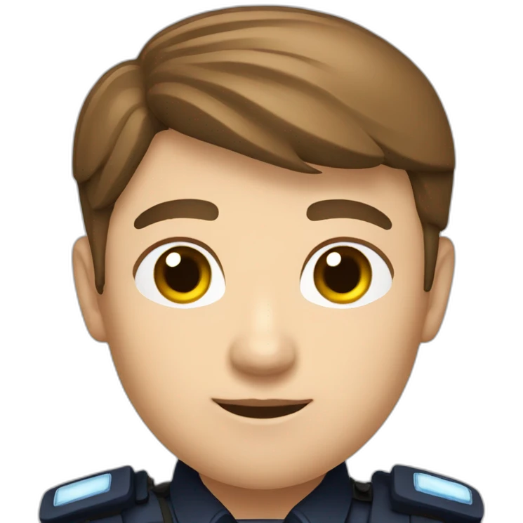 met police officer with brown hair and light brown eyes emoji