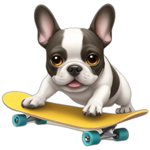 French bulldog skateboarding emoji