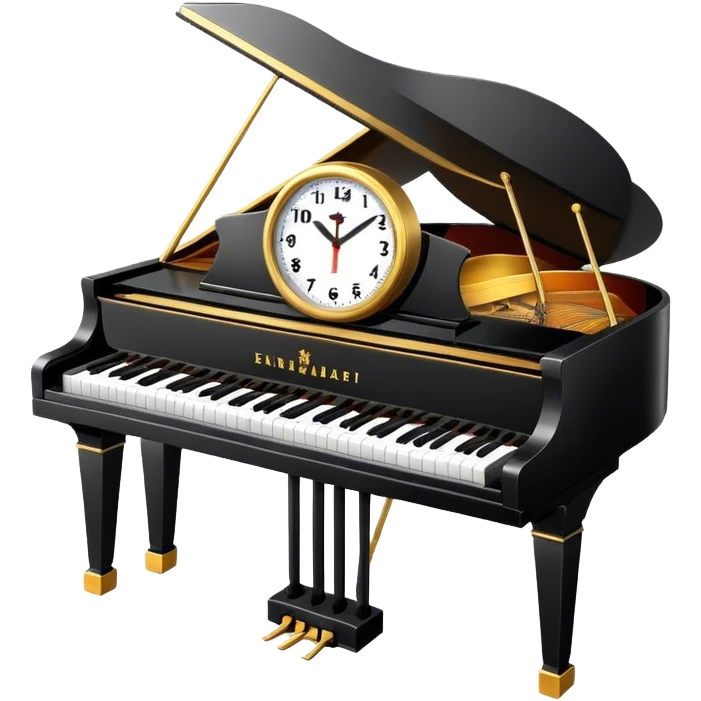 Piano with a clock emoji