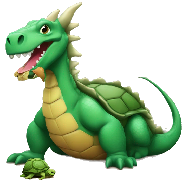 Dragon eating a turtle emoji